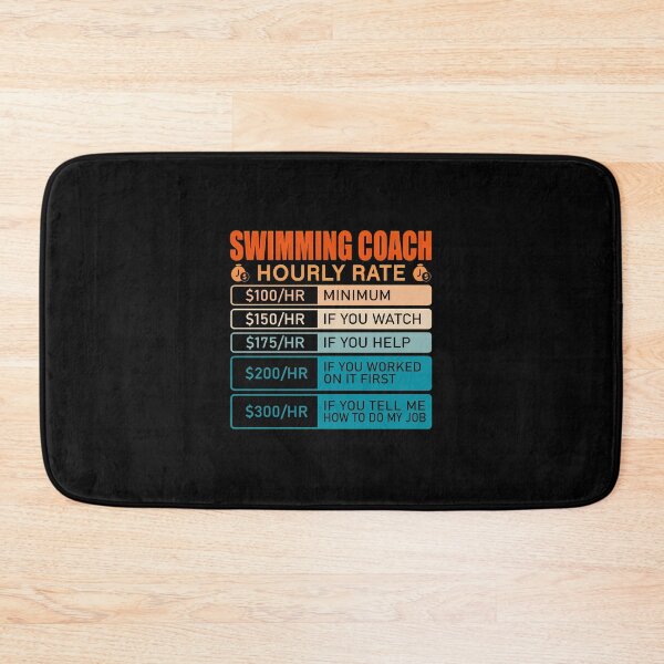 Item preview, Swimming Coach Hourly Rate Funny Design designed and sold by krsherr.