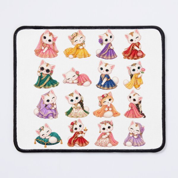 Item preview, Cute Indian Princess Cat Royal Saree Lehenga Sticker Sheet designed and sold by Rehnair.