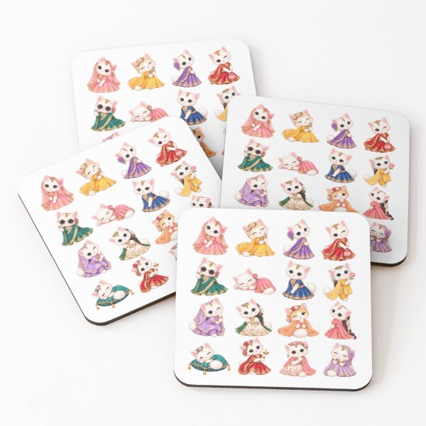 Item preview, Cute Indian Princess Cat Royal Saree Lehenga Sticker Sheet designed and sold by Rehnair.