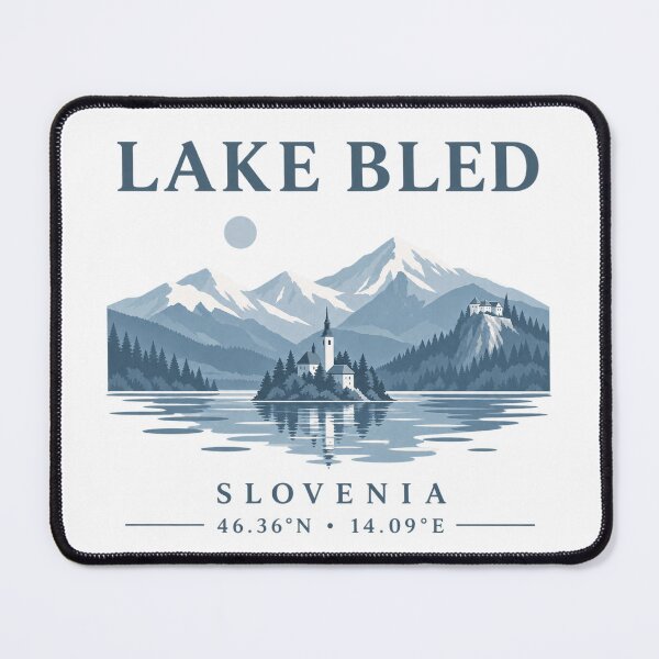 Item preview, Lake Bled Slovenia Minimalist Travel Sticker – Alpine Lake Coordinates designed and sold by ChicClicker.