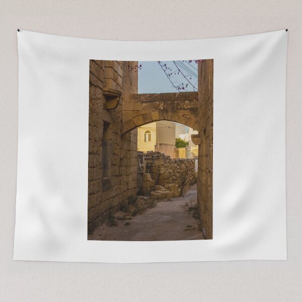 Item preview, Stone Alley Arch In Historic Old Town Alleyway With Sunlit Stone Walls And Quiet Path designed and sold by Nmallia.