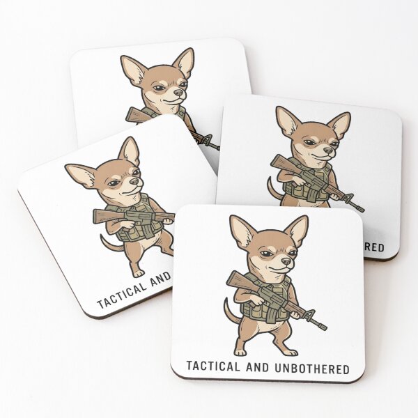 Item preview, Tactical And Unbothered Chihuahua Funny Military Dog Guard Dog Humor designed and sold by raedattia.