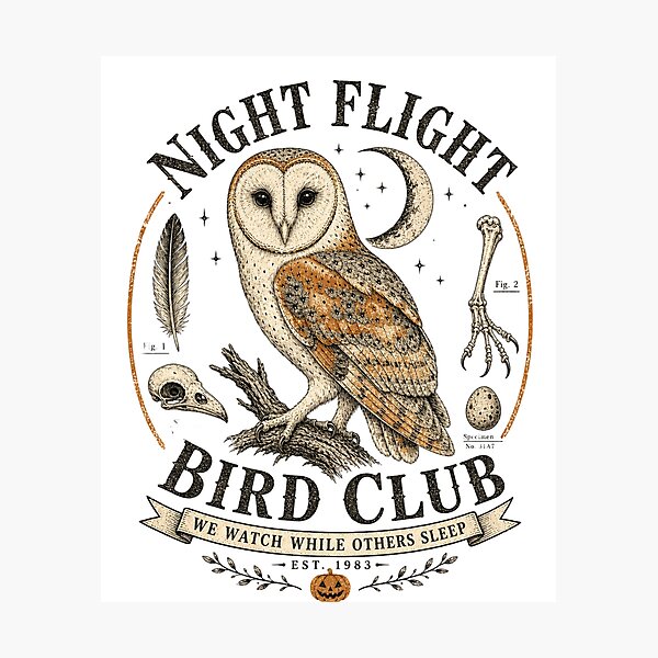 Aperçu de l'œuvre Conception d'un club d'ornithologues effrayants pour l'observation des oiseaux à l'Halloween créée et vendue par JansenGS.
