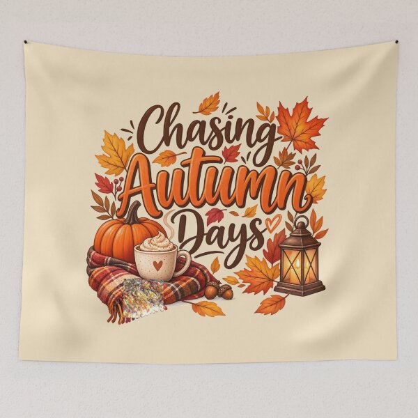 Item preview, Chasing Autumn Days – Cozy Fall Pumpkin & Coffee designed and sold by blankTeeShirt.
