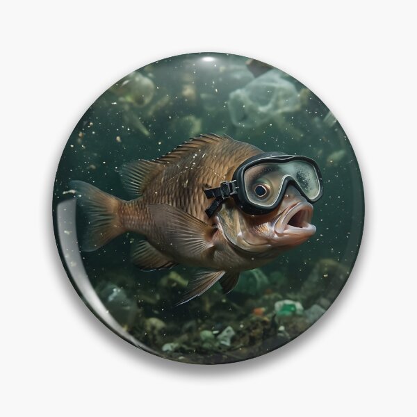 Item preview, Fish Wearing Scuba Mask Ocean Plastic Pollution designed and sold by Michaelragheb.