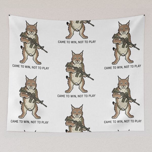 Item preview, Tactical Lynx Came To Win Not To Play Funny Bobcat Wildcat Gun Humor designed and sold by raedattia.