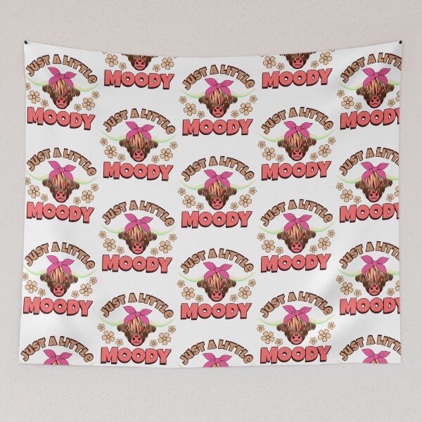 Item preview, Just A Little Moody- Cute And Funny T-Shirt Design - Sticker Redbubble designed and sold by kynlie-luker.
