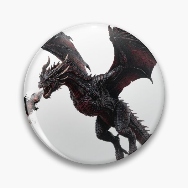 Item preview, Dark Red Dragon – Flying Gothic Dragon with Fire Breath designed and sold by DragonSerpent Ink.