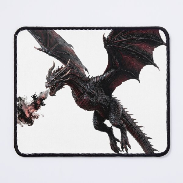 Item preview, Dark Red Dragon – Flying Gothic Dragon with Fire Breath designed and sold by DragonSerpent Ink.
