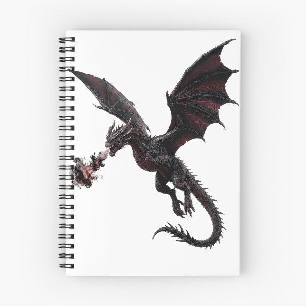 Item preview, Dark Red Dragon – Flying Gothic Dragon with Fire Breath designed and sold by DragonSerpent Ink.