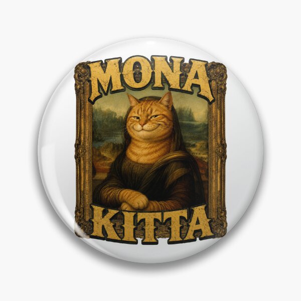 Item preview, Mona Kitta - Funny Renaissance Cat Parody designed and sold by BeardWave.