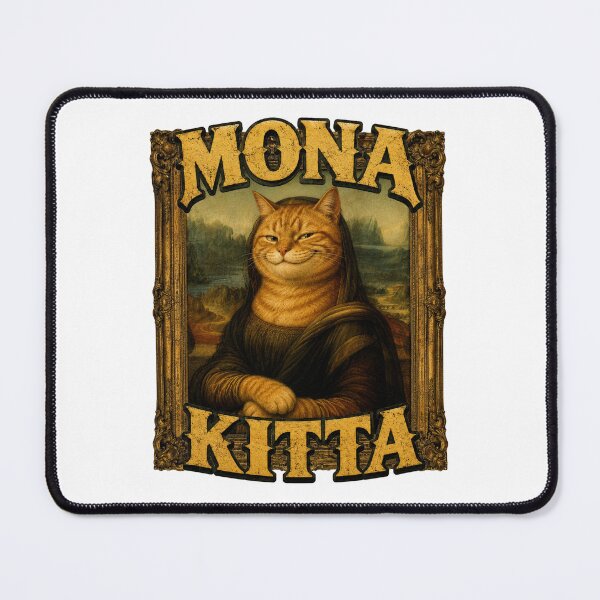 Item preview, Mona Kitta - Funny Renaissance Cat Parody designed and sold by BeardWave.