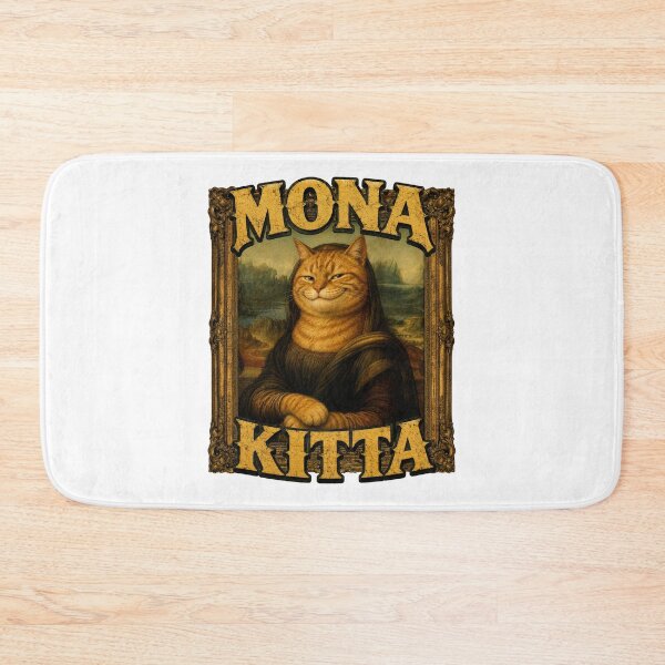 Item preview, Mona Kitta - Funny Renaissance Cat Parody designed and sold by BeardWave.