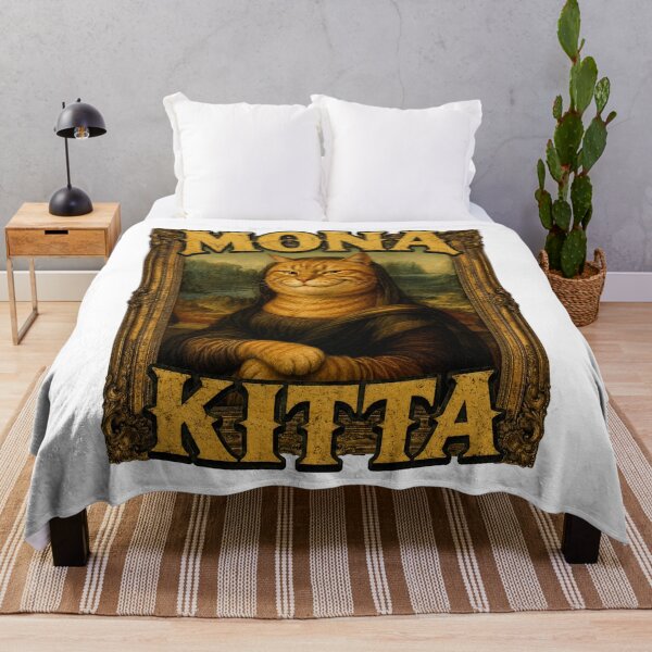 Item preview, Mona Kitta - Funny Renaissance Cat Parody designed and sold by BeardWave.