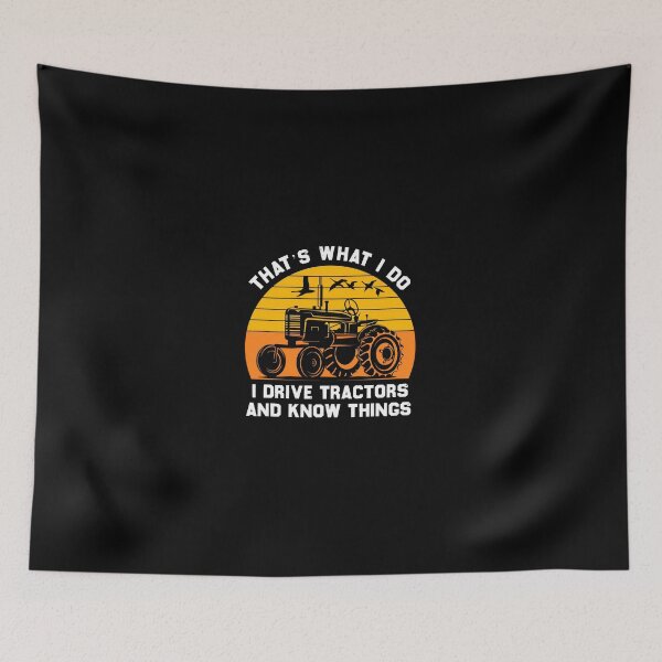 Item preview, Tractor Sun Retro Farmer "I Drive Tractors" Vintage Art designed and sold by krsherr.