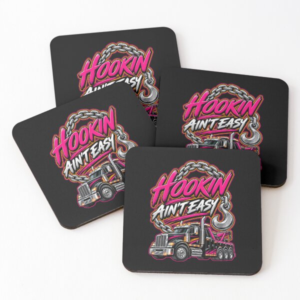 Item preview, Hookin Ain't Easy Pink White designed and sold by The Hook Up Towing & Recovery.