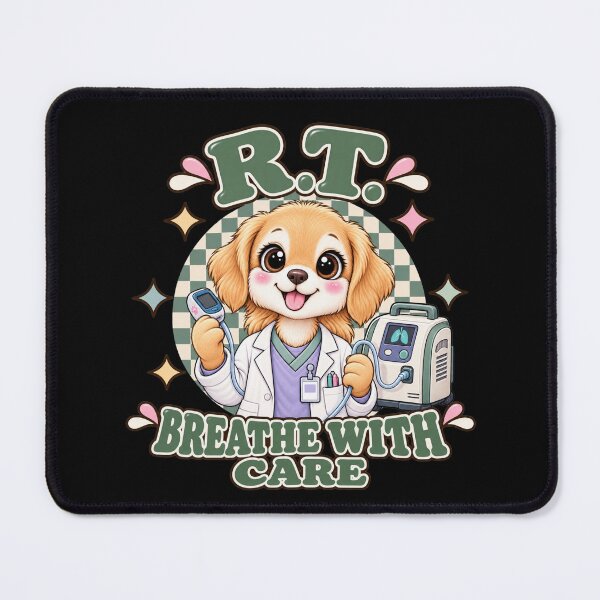 Item preview, Cute RT Breathe with Care, Dog Respiratory Care Ventilator Checkered Design, Medical Healthcare Gift designed and sold by ClinicalHubs.
