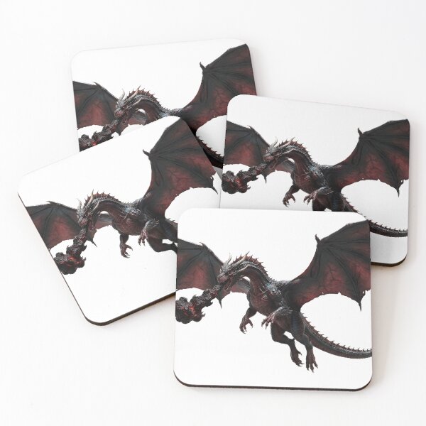 Item preview, Crimson Black Dragon – Flying Dark Fantasy Dragon designed and sold by DragonSerpent Ink.