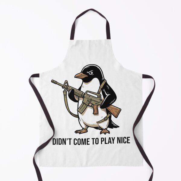 Item preview, Tactical Penguin Didn't Come To Play Nice Funny Military Bird Gun Humor designed and sold by raedattia.