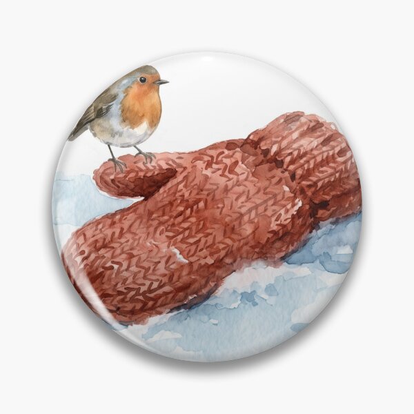 Item preview, Red Mittens with Winter Bird designed and sold by InkPixell.