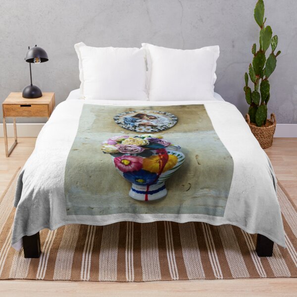 Item preview, Holy Family Religious Plaque Above Colorful Ceramic Vase With Roses On A Textured Wall designed and sold by Nmallia.