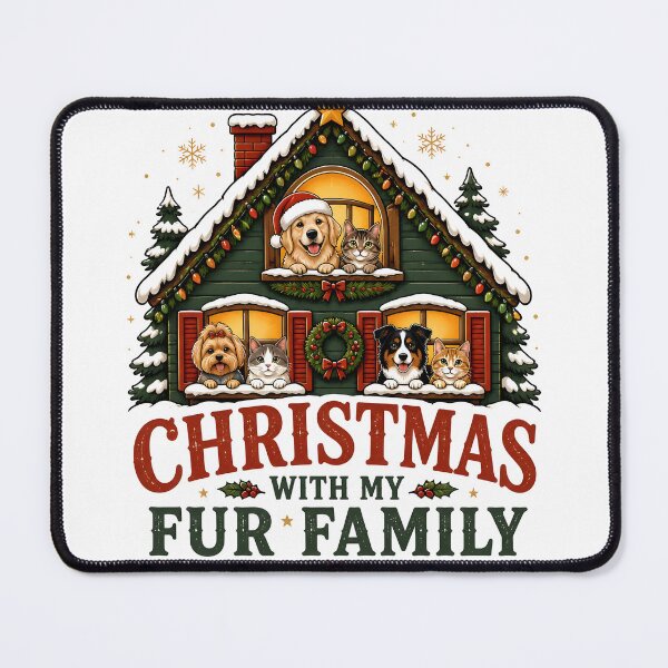 Item preview, Christmas With My Fur Family Cozy Pet Family Holiday House Design designed and sold by KristenosNehk.