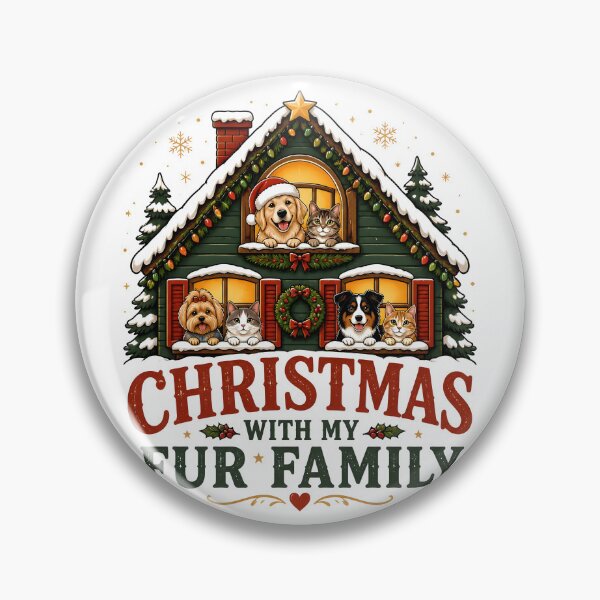 Item preview, Christmas With My Fur Family Cozy Pet Family Holiday House Design designed and sold by KristenosNehk.