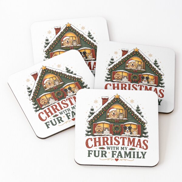 Item preview, Christmas With My Fur Family Cozy Pet Family Holiday House Design designed and sold by KristenosNehk.