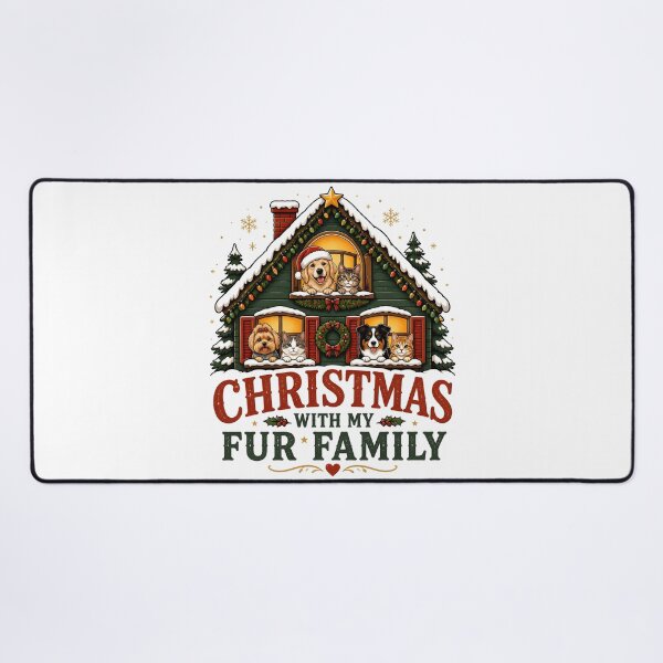 Item preview, Christmas With My Fur Family Cozy Pet Family Holiday House Design designed and sold by KristenosNehk.