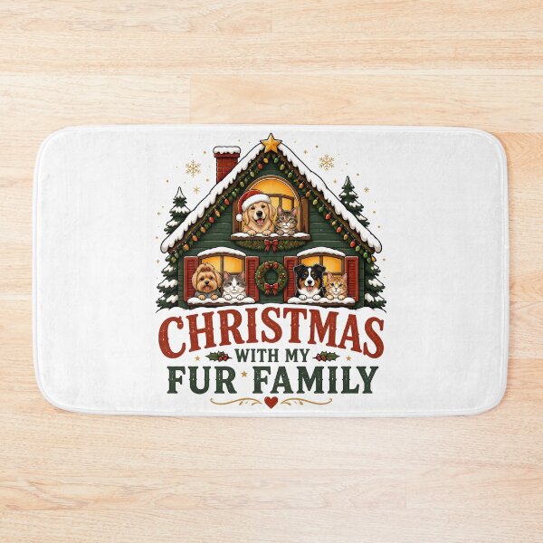 Item preview, Christmas With My Fur Family Cozy Pet Family Holiday House Design designed and sold by KristenosNehk.