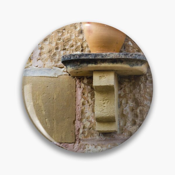 Item preview, Terracotta Clay Pot on Stone Wall Shelf in Rustic Mediterranean Alleyway With Textured Masonry designed and sold by Nmallia.