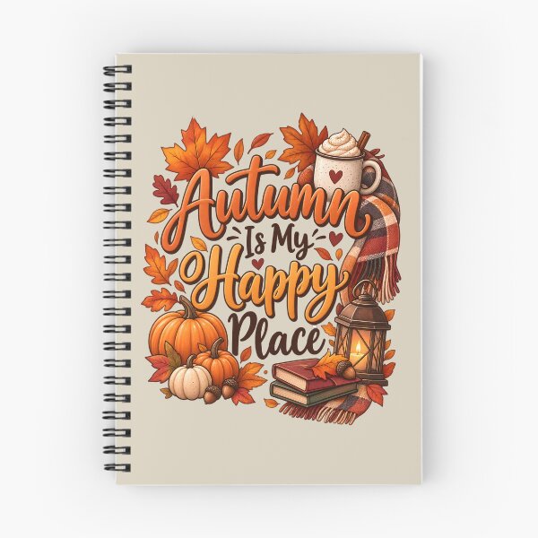 Item preview, Autumn Is My Happy Place – Cozy Fall Pumpkin & Coffee Design designed and sold by blankTeeShirt.