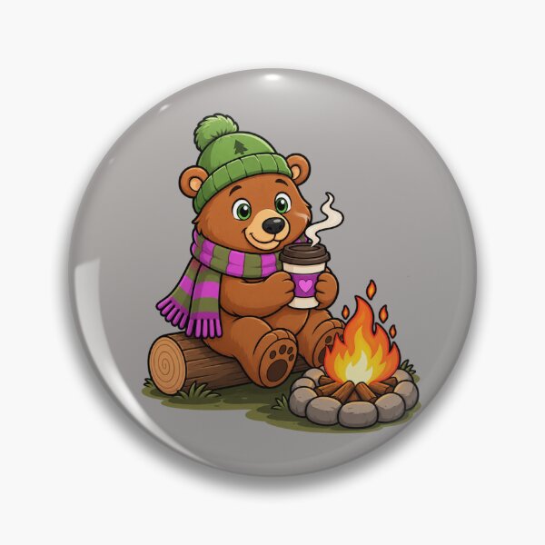 Item preview, Cozy Campfire Bear – Coffee & Camping designed and sold by Aimetoi.