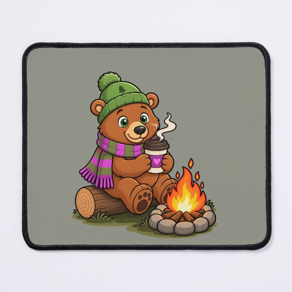 Item preview, Cozy Campfire Bear – Coffee & Camping designed and sold by Aimetoi.