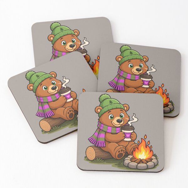 Item preview, Cozy Campfire Bear – Coffee & Camping designed and sold by Aimetoi.