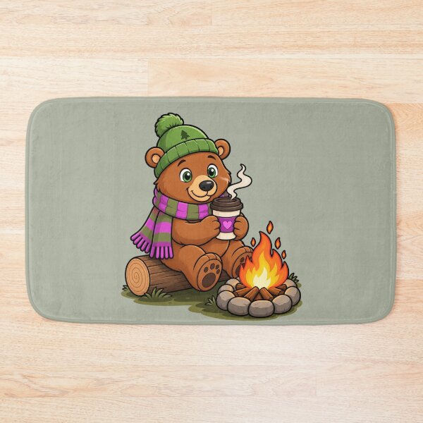 Item preview, Cozy Campfire Bear – Coffee & Camping designed and sold by Aimetoi.