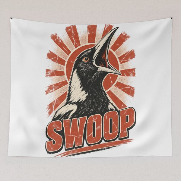 Item preview, SWOOP! Australian Magpie Swooping Season Retro Vintage Distressed Graphic designed and sold by Yellowriversss.