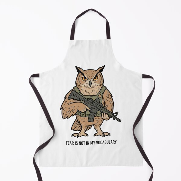 Item preview, Tactical Owl Fear Is Not In My Vocabulary Funny Military Bird Gun Humor designed and sold by raedattia.
