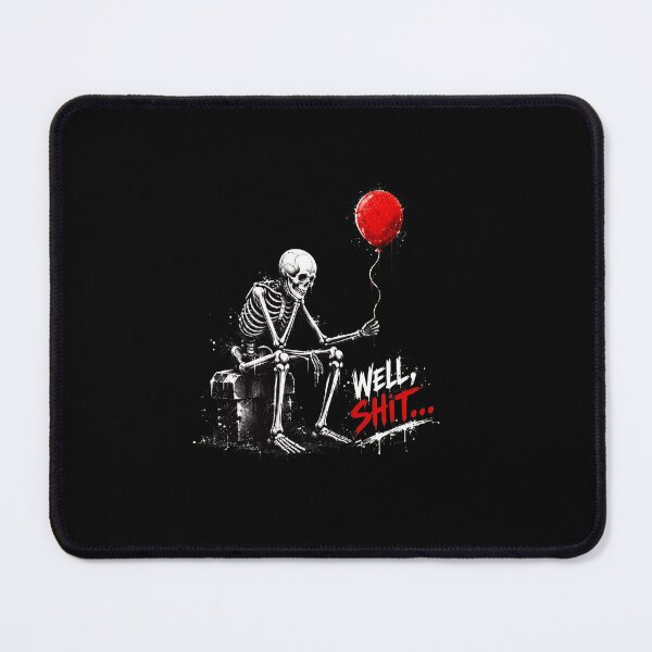 Item preview, Skeleton With Red Balloon Well Shit Funny Graphic Tee designed and sold by leocreatives.
