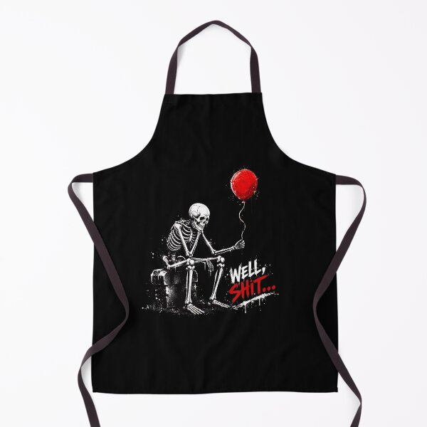 Item preview, Skeleton With Red Balloon Well Shit Funny Graphic Tee designed and sold by leocreatives.