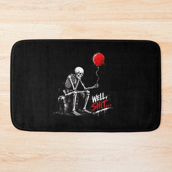 Item preview, Skeleton With Red Balloon Well Shit Funny Graphic Tee designed and sold by leocreatives.