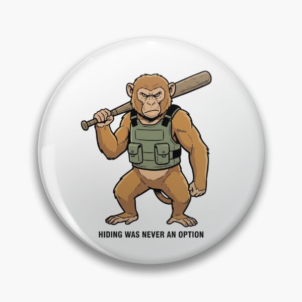 Item preview, Tactical Monkey Hiding Was Never An Option Funny Ape Combat Baseball Bat Humor designed and sold by raedattia.