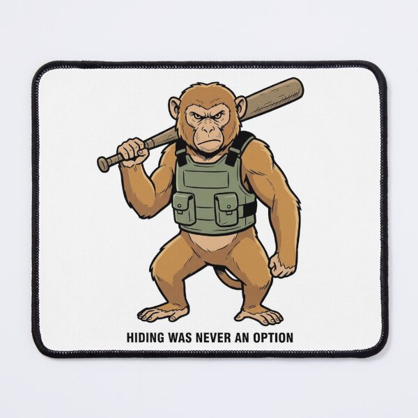 Item preview, Tactical Monkey Hiding Was Never An Option Funny Ape Combat Baseball Bat Humor designed and sold by raedattia.