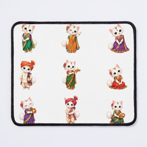 Item preview, Cute Indian Festive Cat Saree Sherwani Sticker Sheet designed and sold by Rehnair.