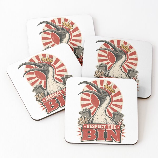 Item preview, RESPECT THE BIN Aussie Bin Chicken White Ibis Retro Funny Australiana Graphic designed and sold by Yellowriversss.