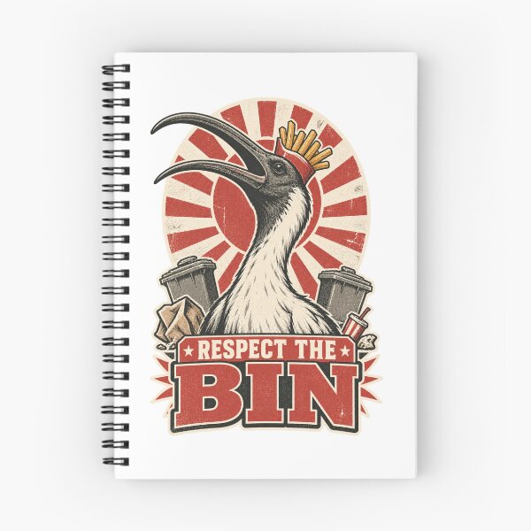 Item preview, RESPECT THE BIN Aussie Bin Chicken White Ibis Retro Funny Australiana Graphic designed and sold by Yellowriversss.