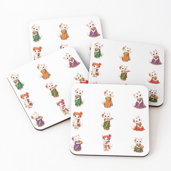 Item preview, Cute Indian Festive Cat Saree Sherwani Sticker Sheet designed and sold by Rehnair.