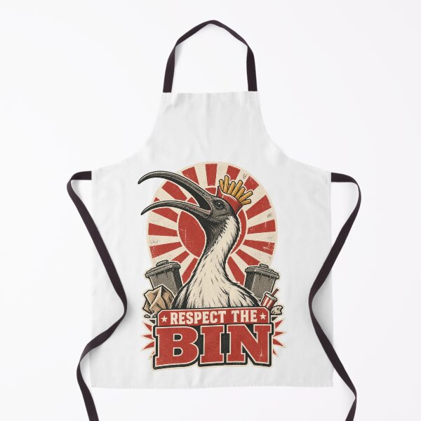 Item preview, RESPECT THE BIN Aussie Bin Chicken White Ibis Retro Funny Australiana Graphic designed and sold by Yellowriversss.