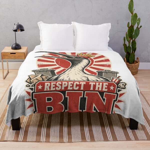 Item preview, RESPECT THE BIN Aussie Bin Chicken White Ibis Retro Funny Australiana Graphic designed and sold by Yellowriversss.