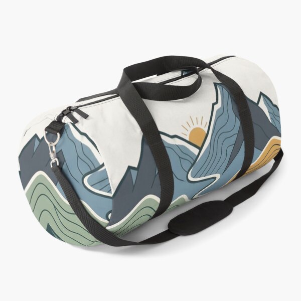 Item preview, Retro Winding Mountain River Landscape Aesthetic Nature Art designed and sold by MCV-Designs.